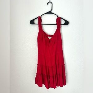 Aeropostale Romper Women’s M Red Ruffle Sleeveless Dress